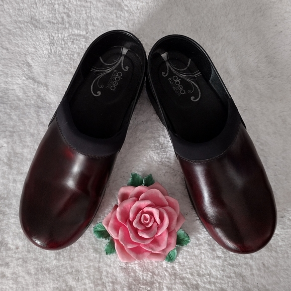 Abeo BioSystem "Ellie" Leather Burgundy/Black ABEO250 8887 Slip-ons Size 9.5N - Picture 7 of 8